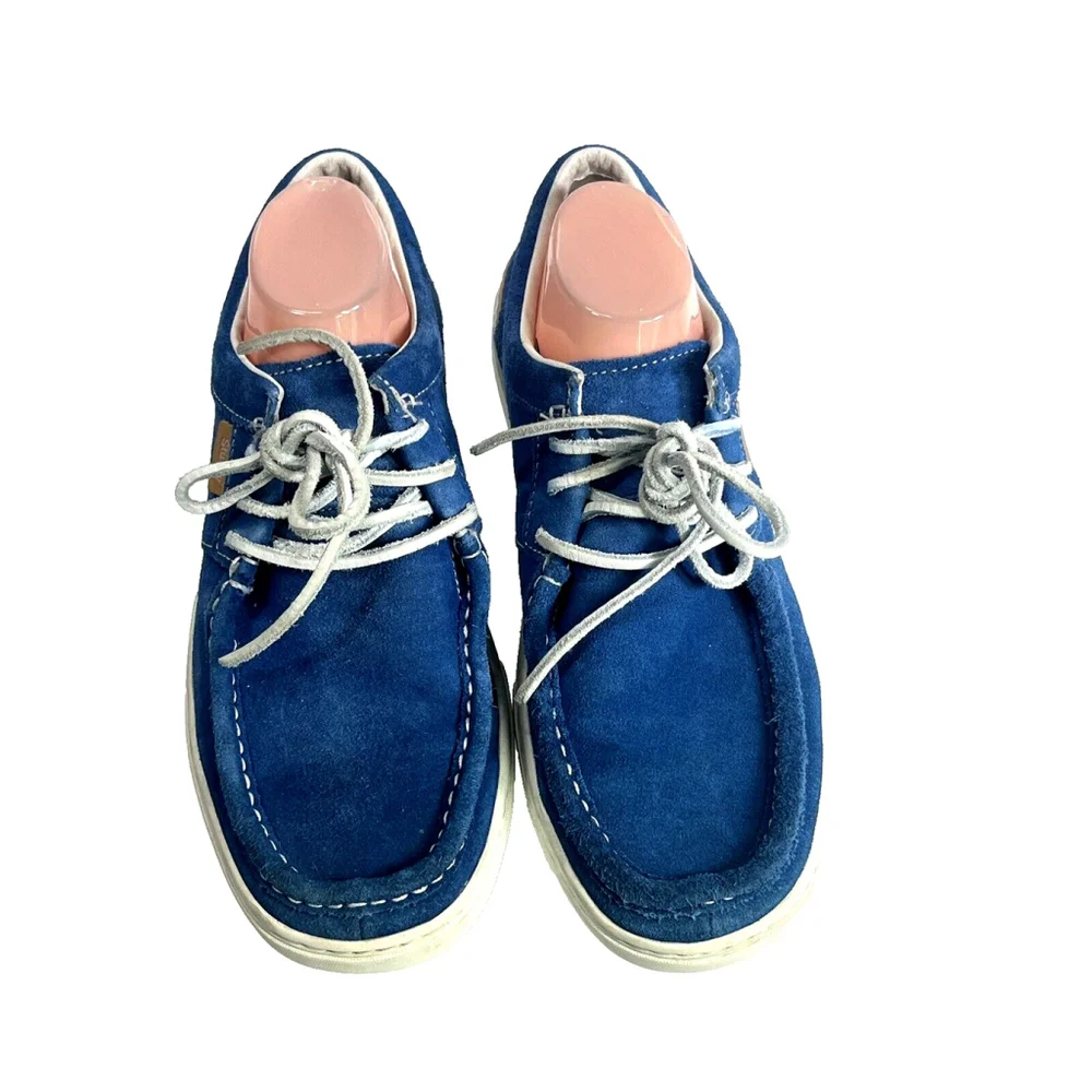 Stussy‎ x Timberland Blue Suede Boat Shoe Mens Size 10.5 US Lace Moc Rare